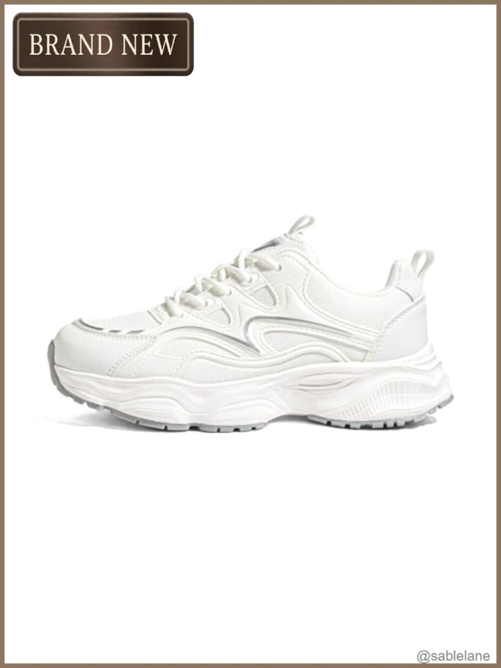Chunky Platform Walking Shoes Breathable Mesh Lace-Up Low Heel